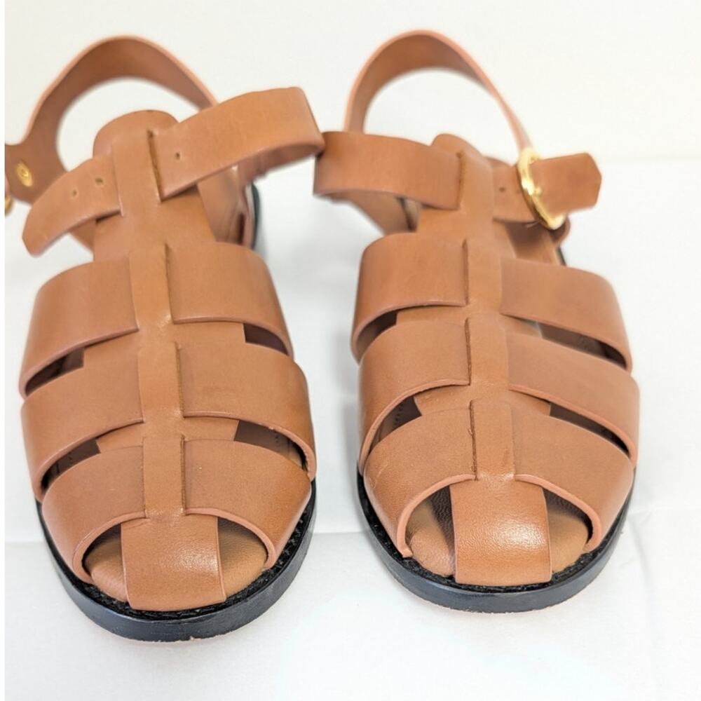 G.H. Bass Amelia Fisherman Sandals Womens US6 Tan Vachetta Leather BAX40976 - Picture 4 of 8